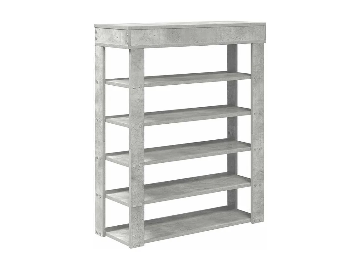 Étagère à chaussures gris béton 80x30x98 bois d'ingénierie
