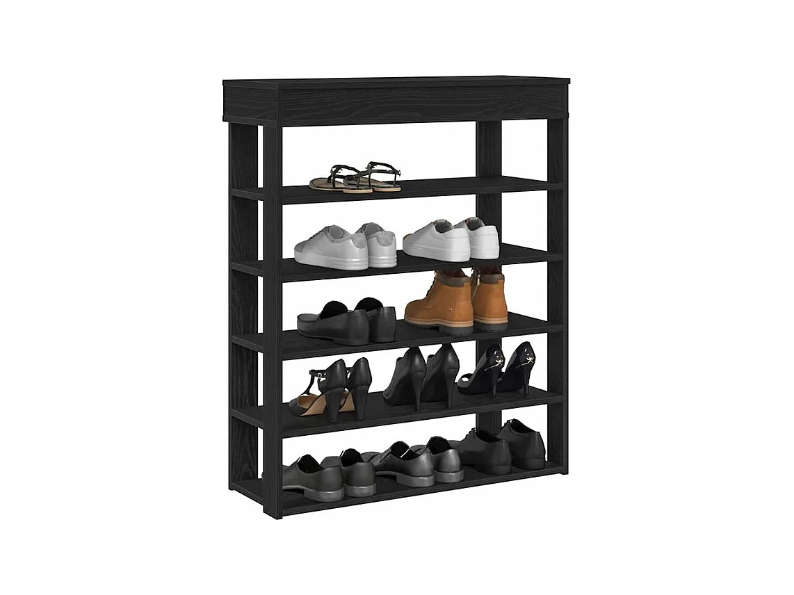 Étagère à chaussures noir 80x30x98 bois d'ingénierie