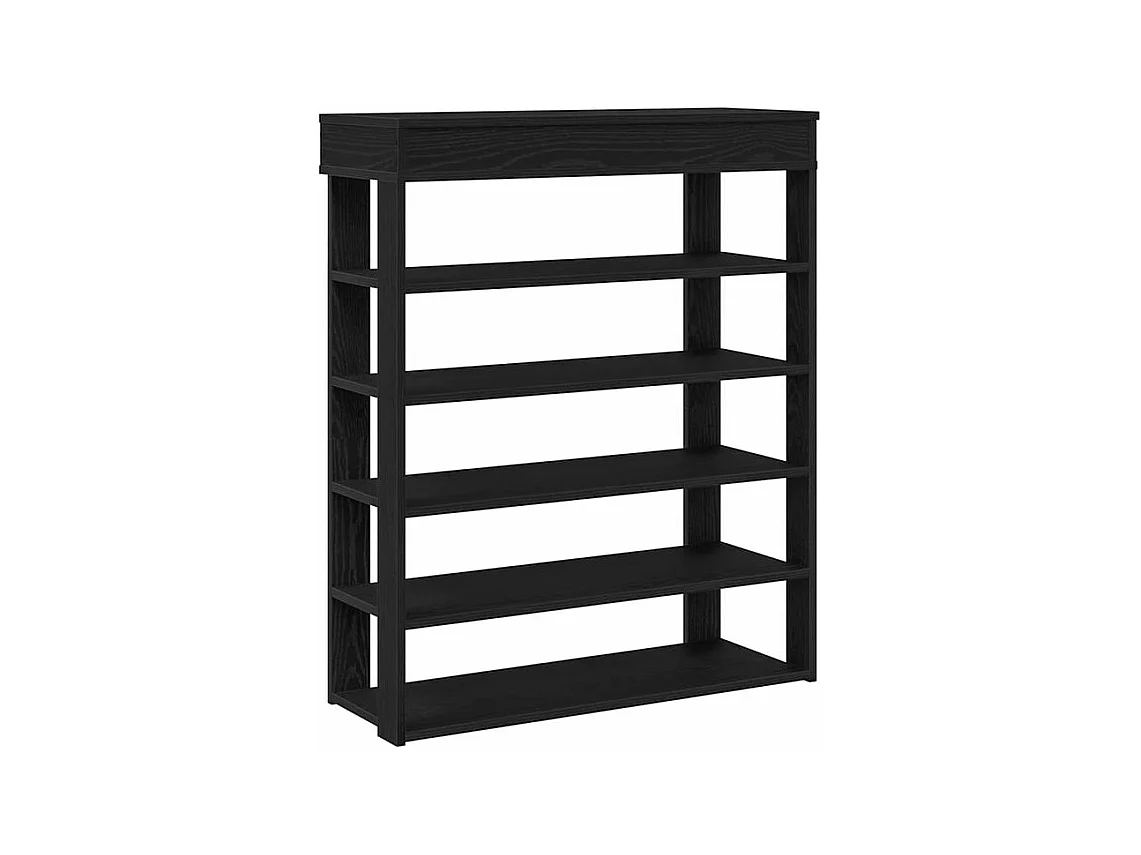 Étagère à chaussures noir 80x30x98 bois d'ingénierie