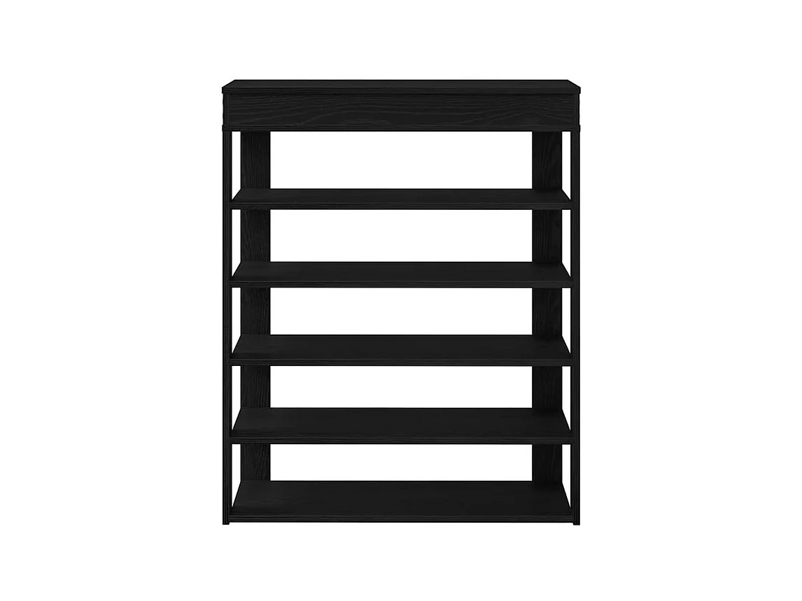 Étagère à chaussures noir 80x30x98 bois d'ingénierie