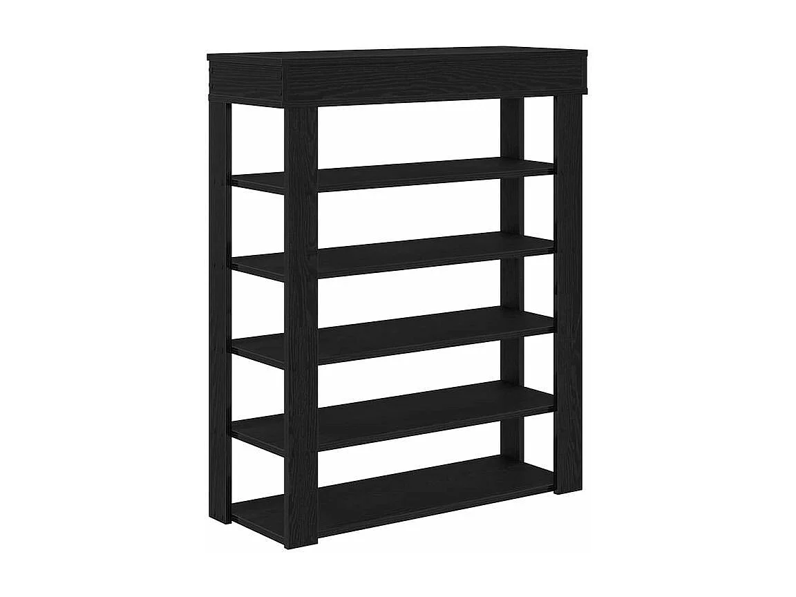 Étagère à chaussures noir 80x30x98 bois d'ingénierie