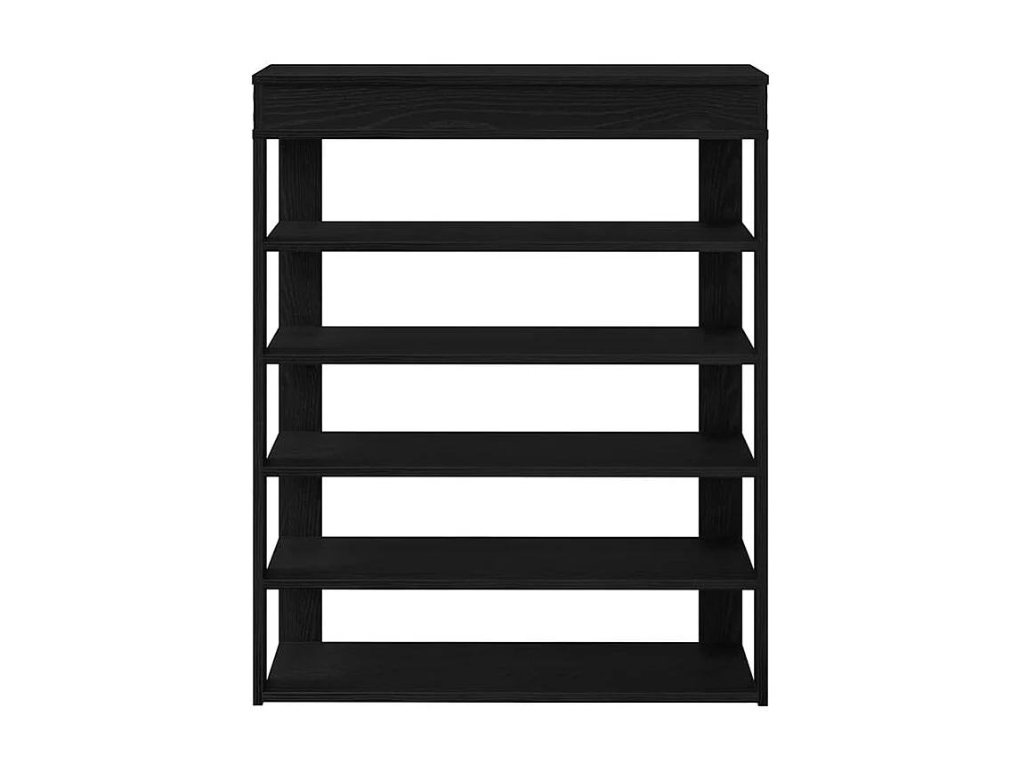 Étagère à chaussures noir 80x30x98 bois d'ingénierie