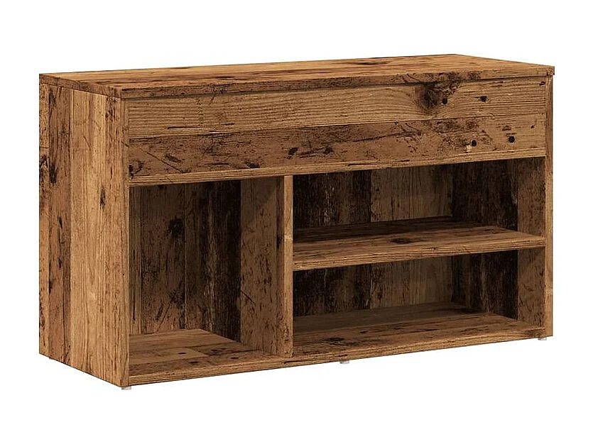 Banc à chaussures avec coffre de rangement Lula L80xH45xP30 – Chic et pratique-Couleur Marron noisette