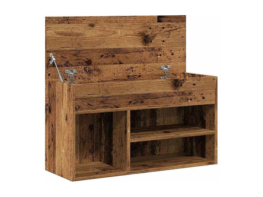 Banc à chaussures avec coffre de rangement Lula L80xH45xP30 – Chic et pratique-Couleur Marron noisette