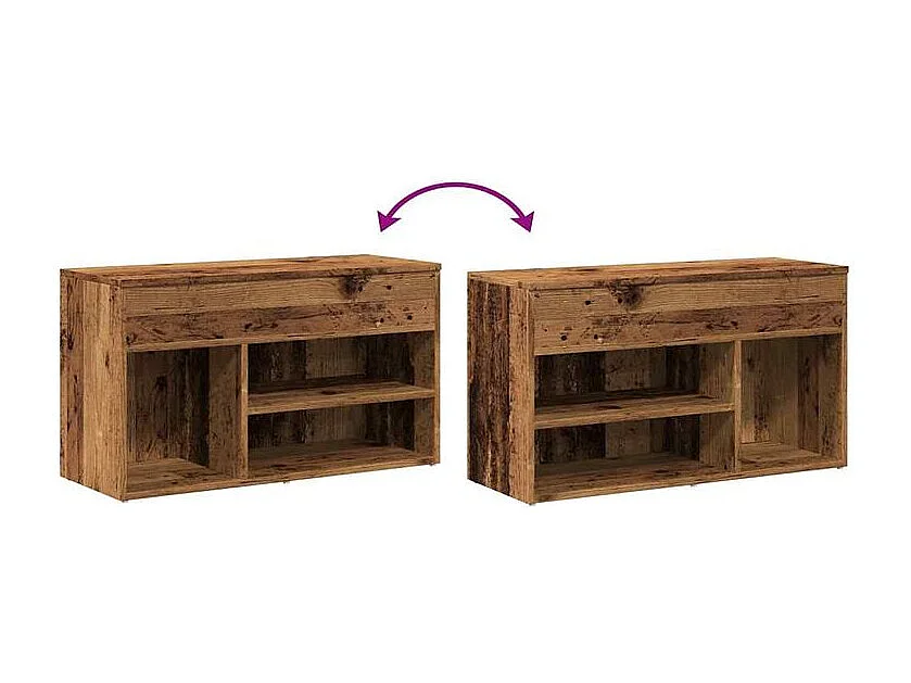 Banc à chaussures avec coffre de rangement Lula L80xH45xP30 – Chic et pratique-Couleur Marron noisette