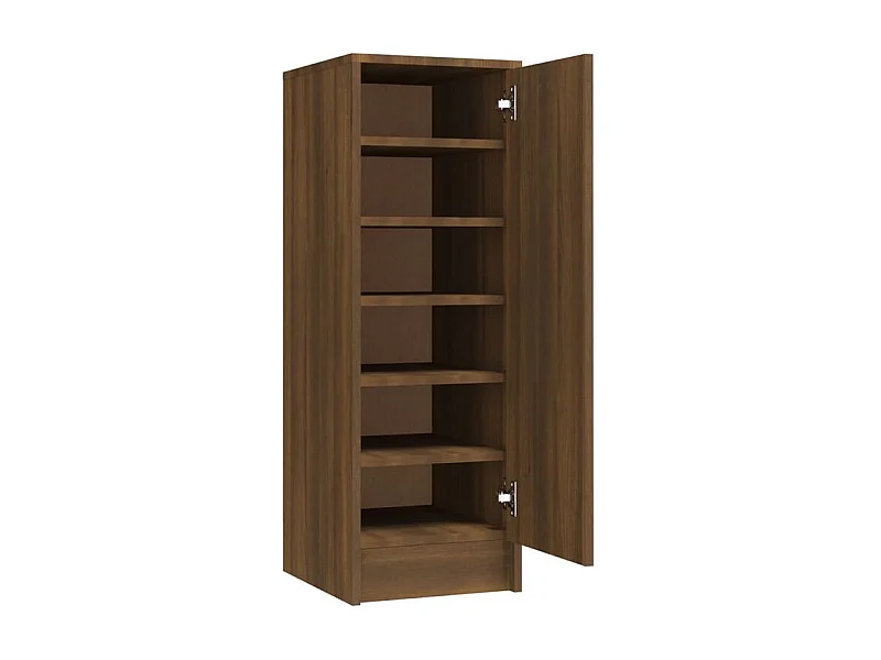 Armoire à chaussures en bois Kompo L32xP35xH92 - Sobre et discréte-Couleur Noyer
