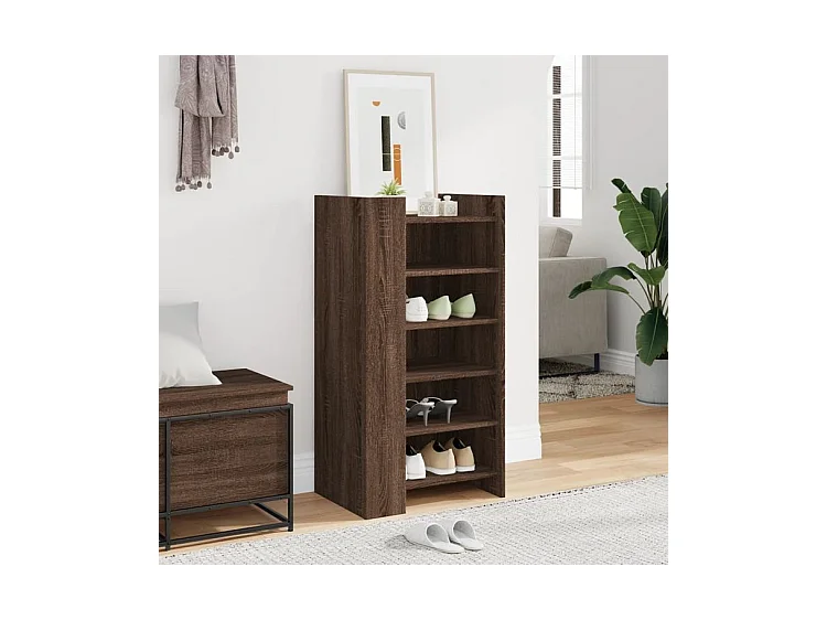Armoire à chaussures chêne marron 52x37,5x100
