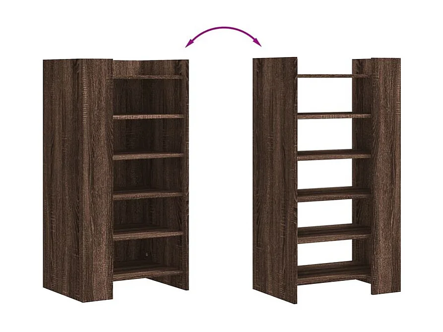 Armoire à chaussures chêne marron 52x37,5x100