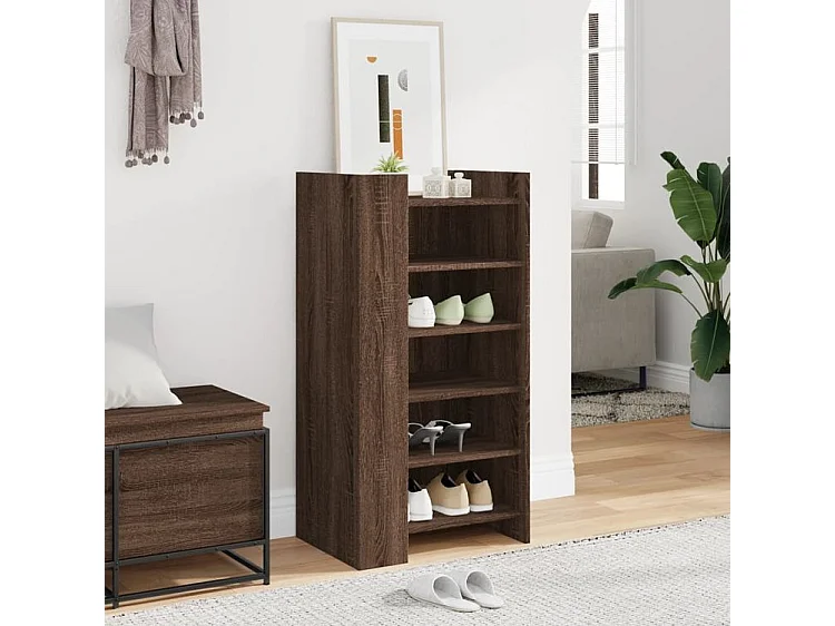 Armoire à chaussures chêne marron 52x37,5x100