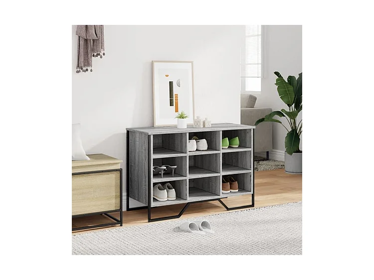 Armoire à chaussures sonoma gris 90x38x61,5 bois d'ingénierie