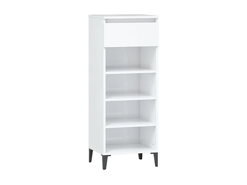 Étagère à chaussures Blanc brillant 40x36x105 Bois ingénierie