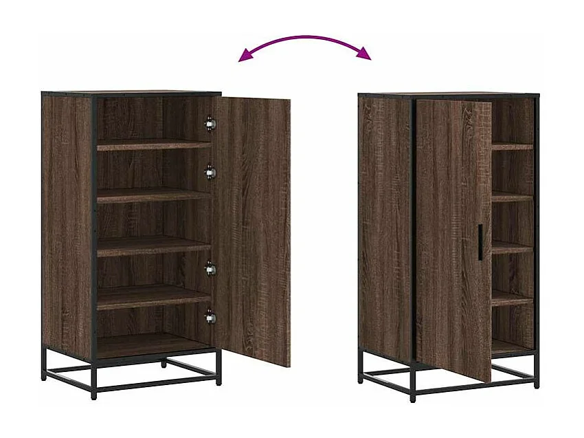 Étagère à chaussures chêne marron 48x38x97,5 bois ingénierie