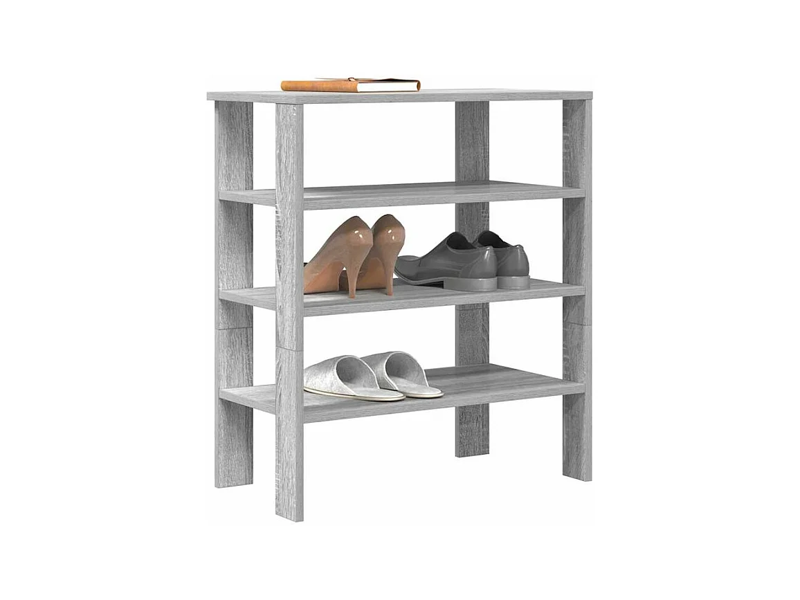 Étagère à chaussures sonoma gris 61x32x70 bois d'ingénierie