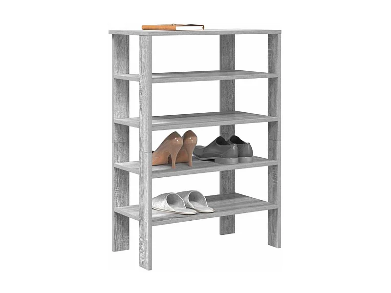 Étagère à chaussures sonoma gris 61x32x87,5 bois ingénierie