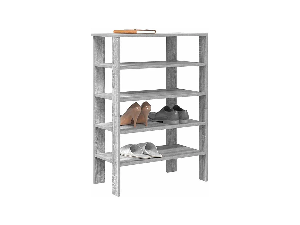 Étagère à chaussures sonoma gris 61x32x87,5 bois ingénierie