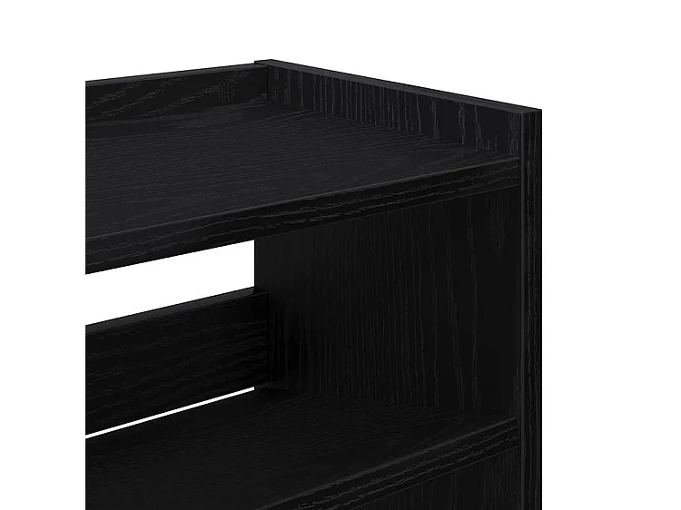 Étagère à chaussures en bois Manda L 80 x H 81cm - Rangement 5 niveaux-Couleur Noir