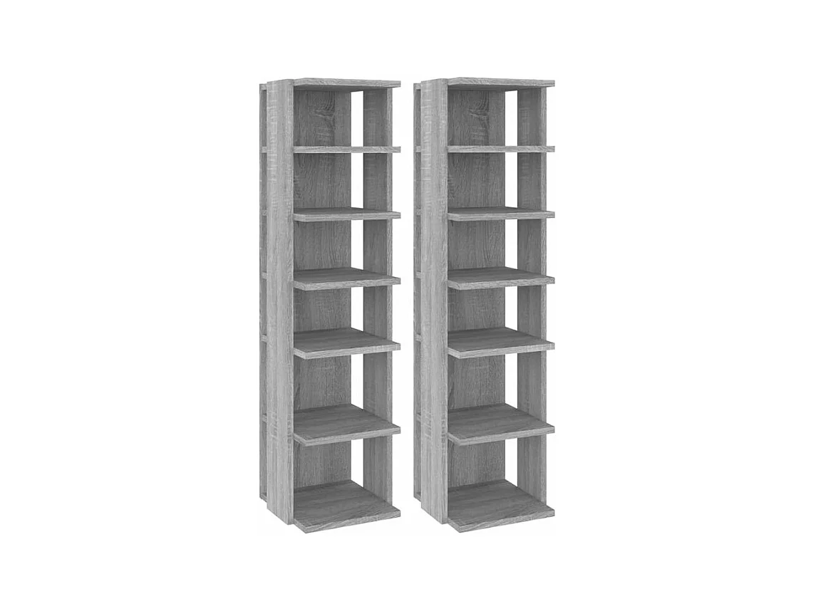 Étagères à chaussures 2 pcs Sonoma gris 27,5x27x102
