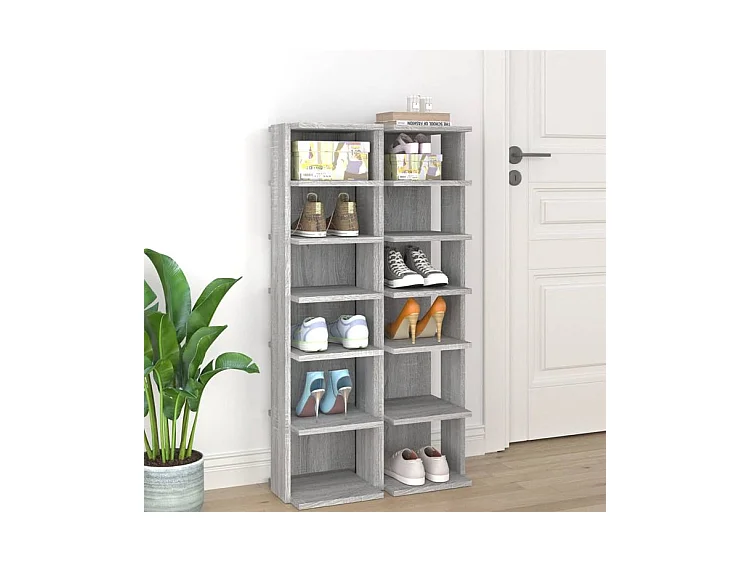 Étagères à chaussures 2 pcs Sonoma gris 27,5x27x102