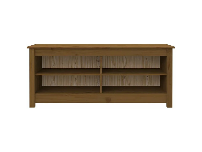 Banc à chaussures en bois massif Klouda – Élégant et fonctionnel-Couleur Marron-Largeur 110 cm