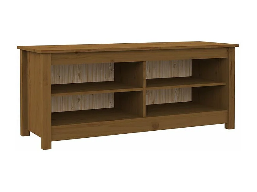 Banc à chaussures en bois massif Klouda – Élégant et fonctionnel-Couleur Marron-Largeur 110 cm