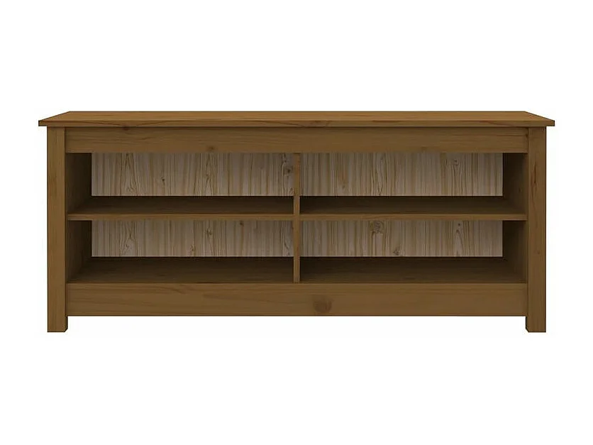 Banc à chaussures en bois massif Klouda – Élégant et fonctionnel-Couleur Marron-Largeur 110 cm