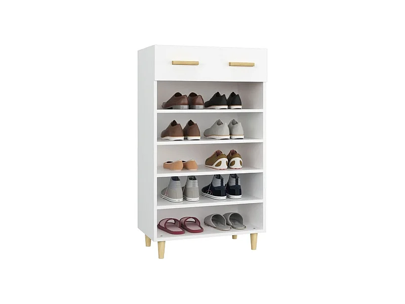 Armoire à chaussures Blanc 60x35x105 Bois d'ingénierie