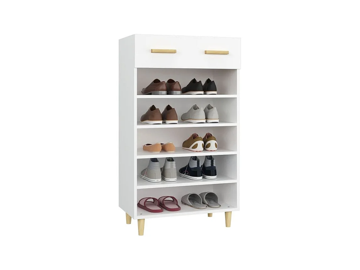 Armoire à chaussures Blanc 60x35x105 Bois d'ingénierie