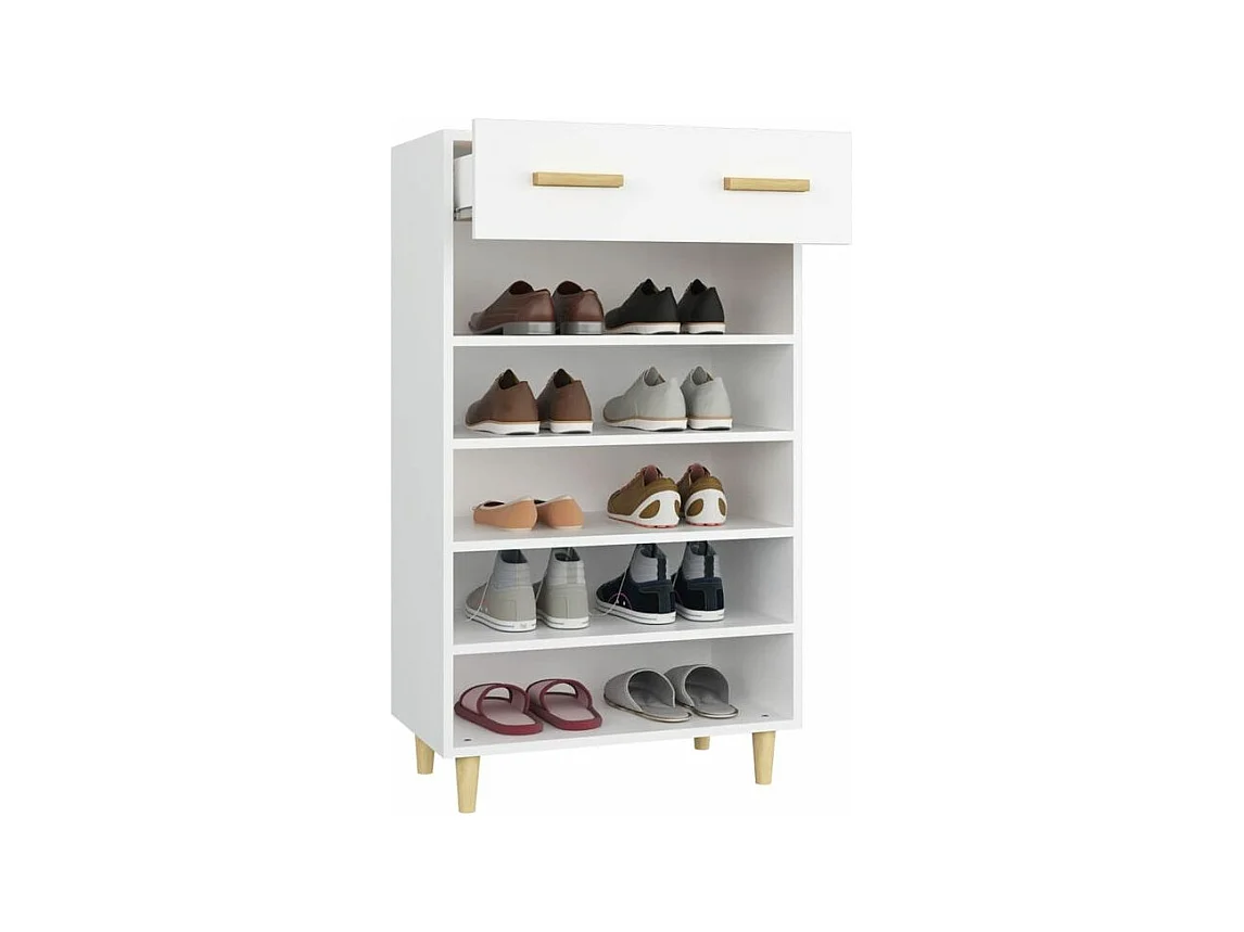 Armoire à chaussures Blanc 60x35x105 Bois d'ingénierie