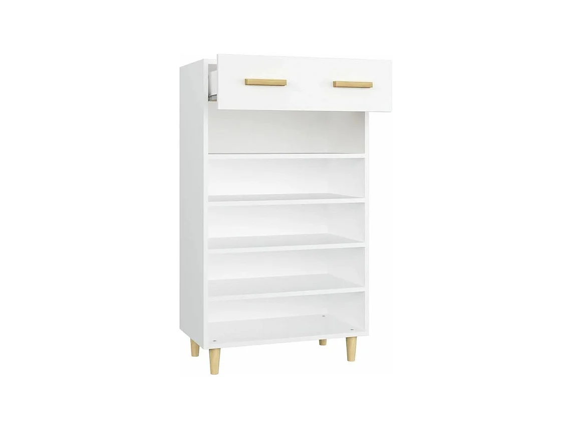Armoire à chaussures Blanc 60x35x105 Bois d'ingénierie