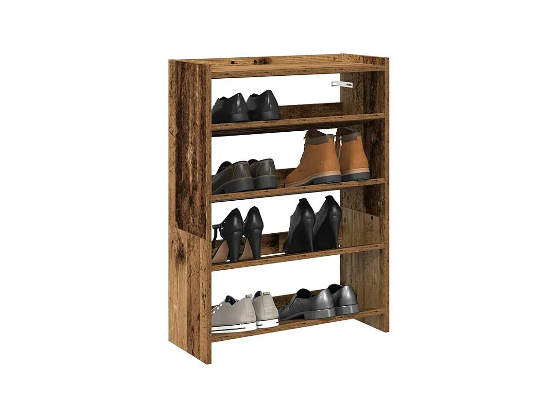 Étagère à chaussures vieux bois 80x25x61,5 bois d'ingénierie
