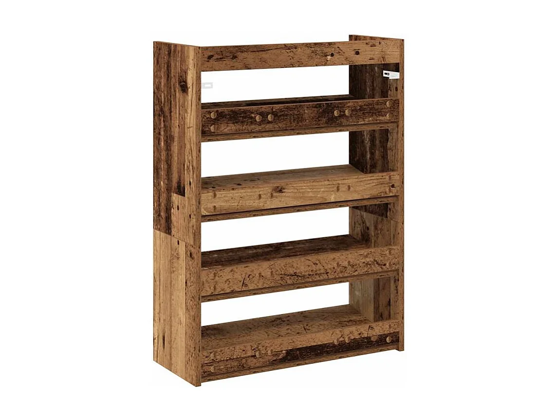 Étagère à chaussures vieux bois 80x25x61,5 bois d'ingénierie