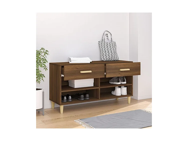 Meuble à chaussures Chêne marron 102x35x55 Bois d'ingénierie