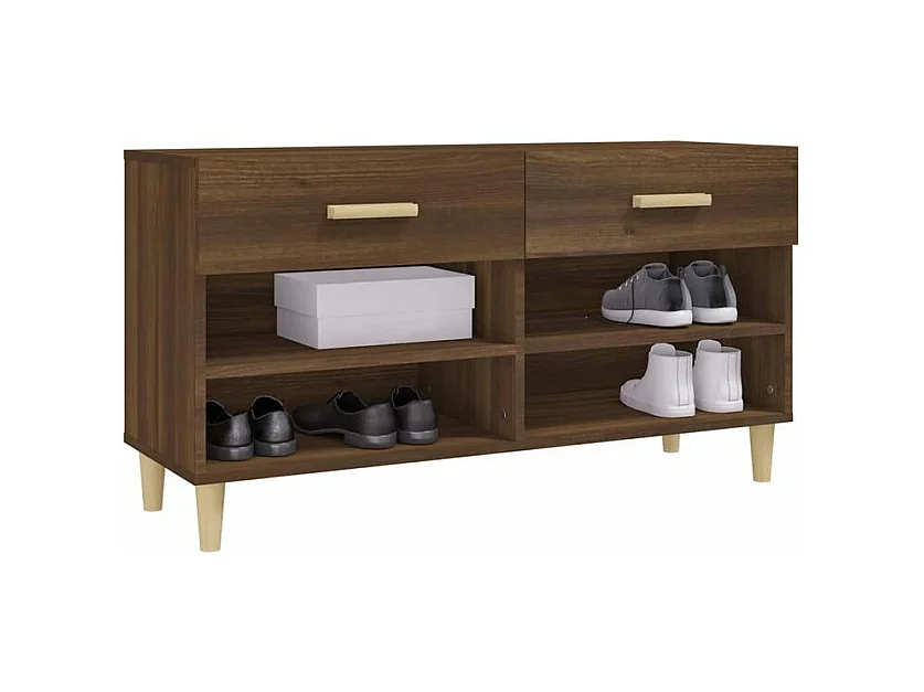 Meuble à chaussures Chêne marron 102x35x55 Bois d'ingénierie