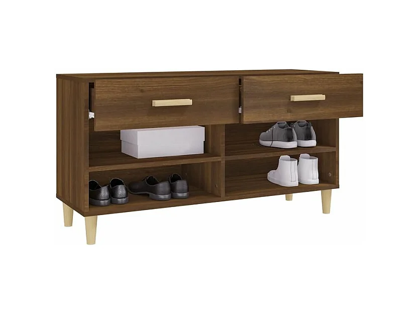 Meuble à chaussures Chêne marron 102x35x55 Bois d'ingénierie