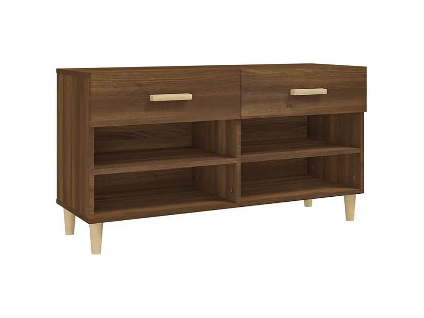 Meuble à chaussures Chêne marron 102x35x55 Bois d'ingénierie