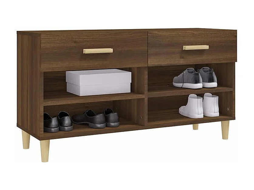 Meuble à chaussures Chêne marron 102x35x55 Bois d'ingénierie