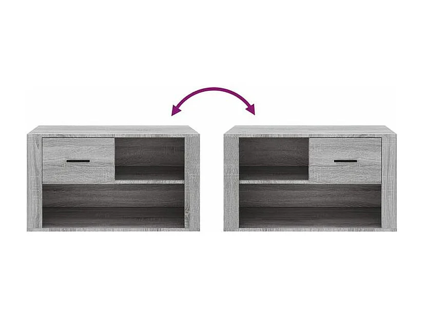 Armoire à chaussures Sonoma gris 80x35x45 Bois d'ingénierie