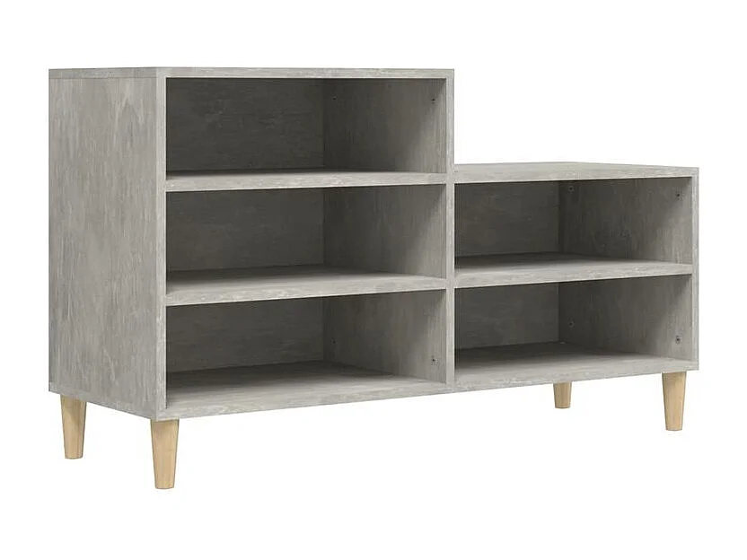 Armoire à chaussures Gris béton 102x36x60 Bois d'ingénierie