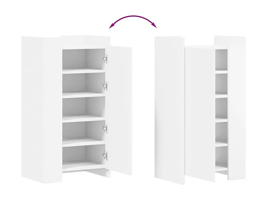 Armoire à chaussures en bois Lika L52xP37.5xH100 - Compacte et moderne-Couleur Blanc