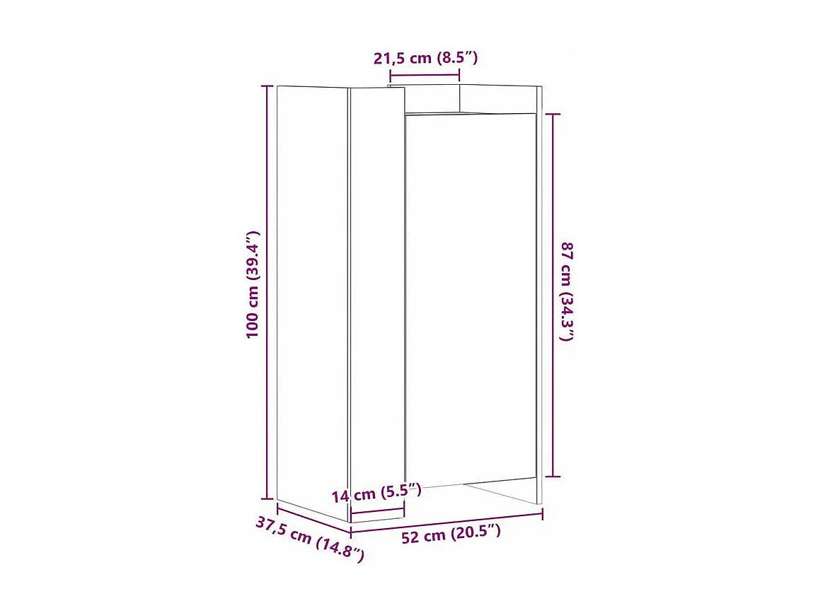 Armoire à chaussures en bois Lika L52xP37.5xH100 - Compacte et moderne-Couleur Blanc