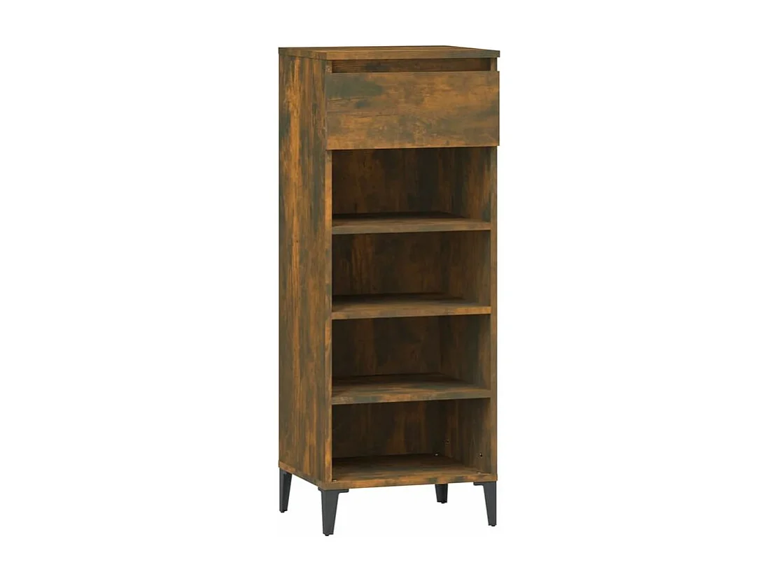Étagère à chaussures Chêne fumé 40x36x105 Bois d'ingénierie