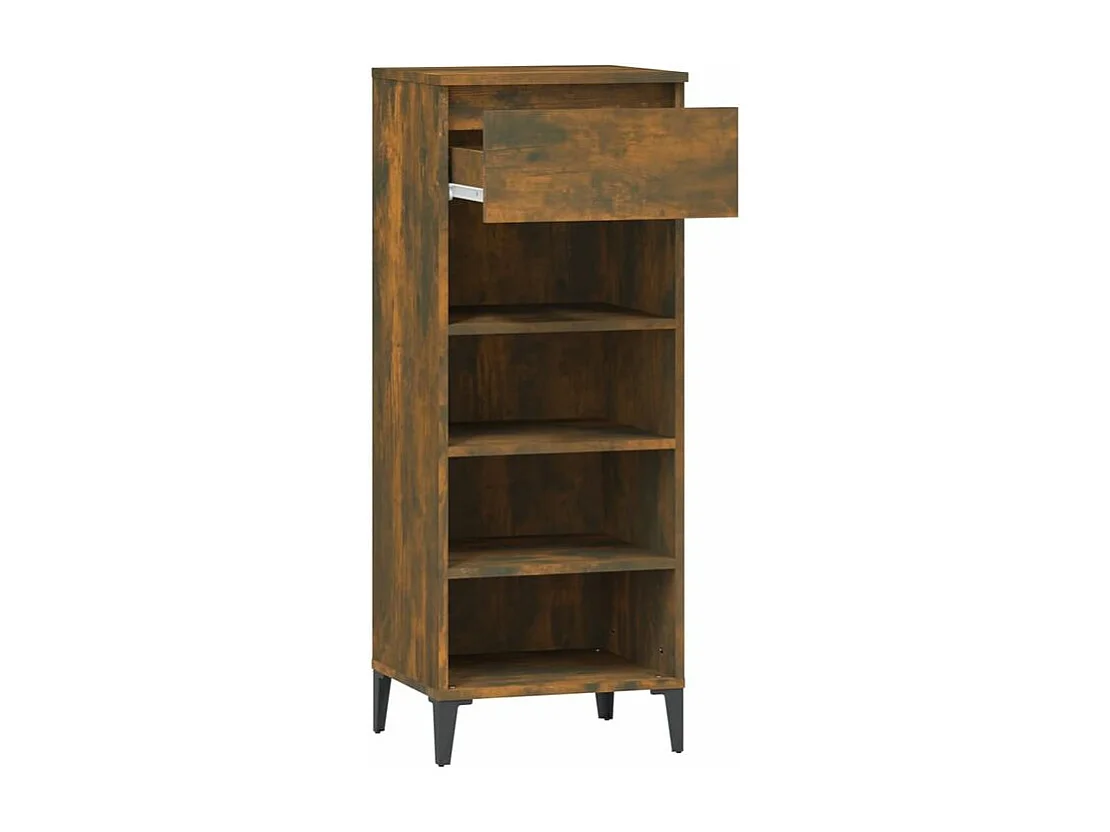 Étagère à chaussures Chêne fumé 40x36x105 Bois d'ingénierie