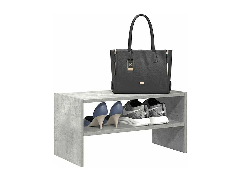 Étagère à chaussures 2 niveaux empilable – Solution Flexible et élégante pour le rangement-Couleur Gris béton