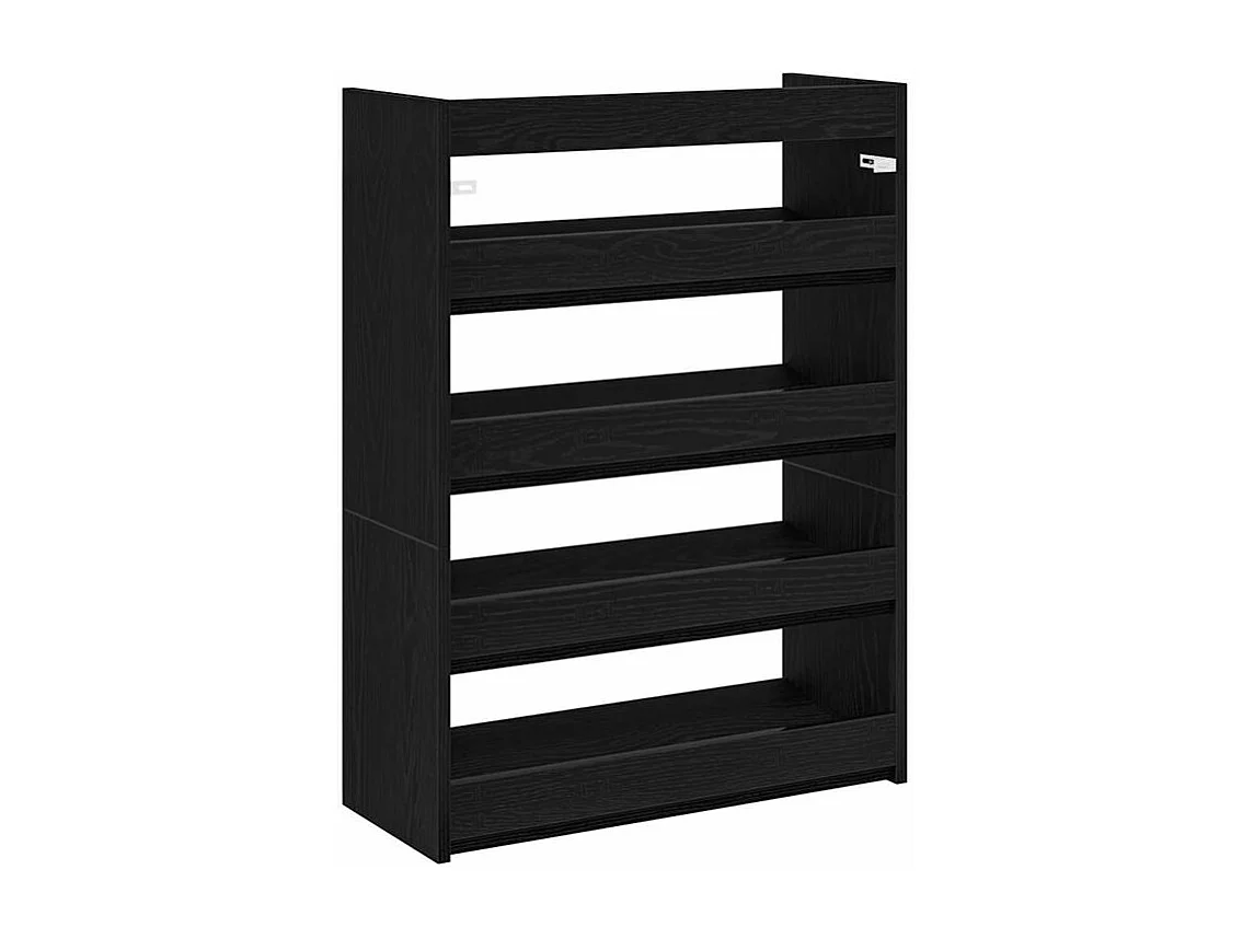Étagère à chaussures noir 80x25x61,5 bois d'ingénierie