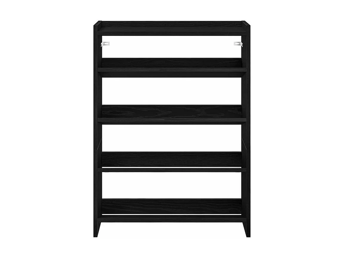 Étagère à chaussures noir 80x25x61,5 bois d'ingénierie