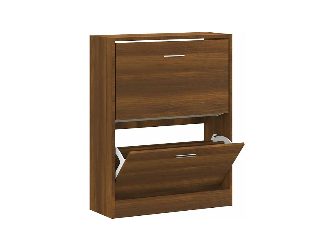 Armoire à chaussures en bois Puerto L63xH81xP24 – 2 portes rabattables-Couleur Noyer