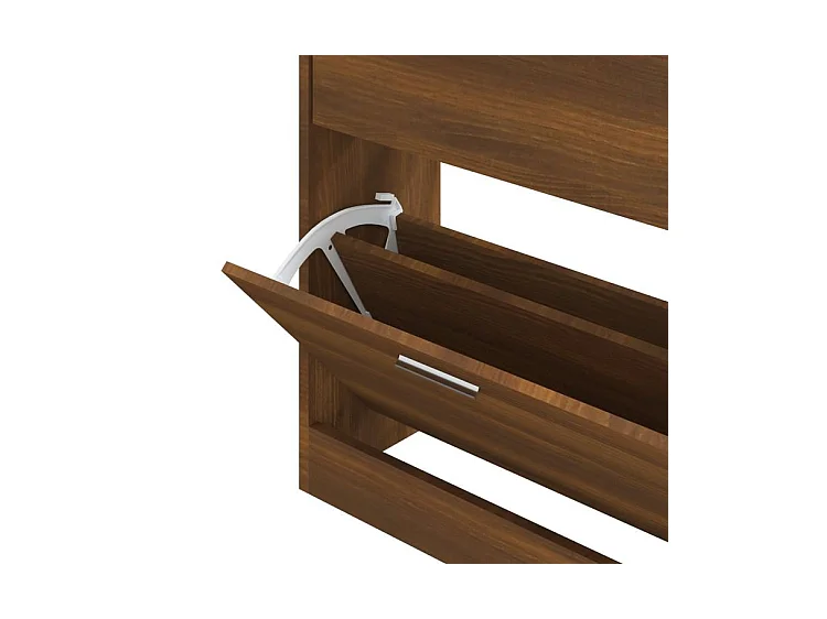 Armoire à chaussures en bois Puerto L63xH81xP24 – 2 portes rabattables-Couleur Noyer