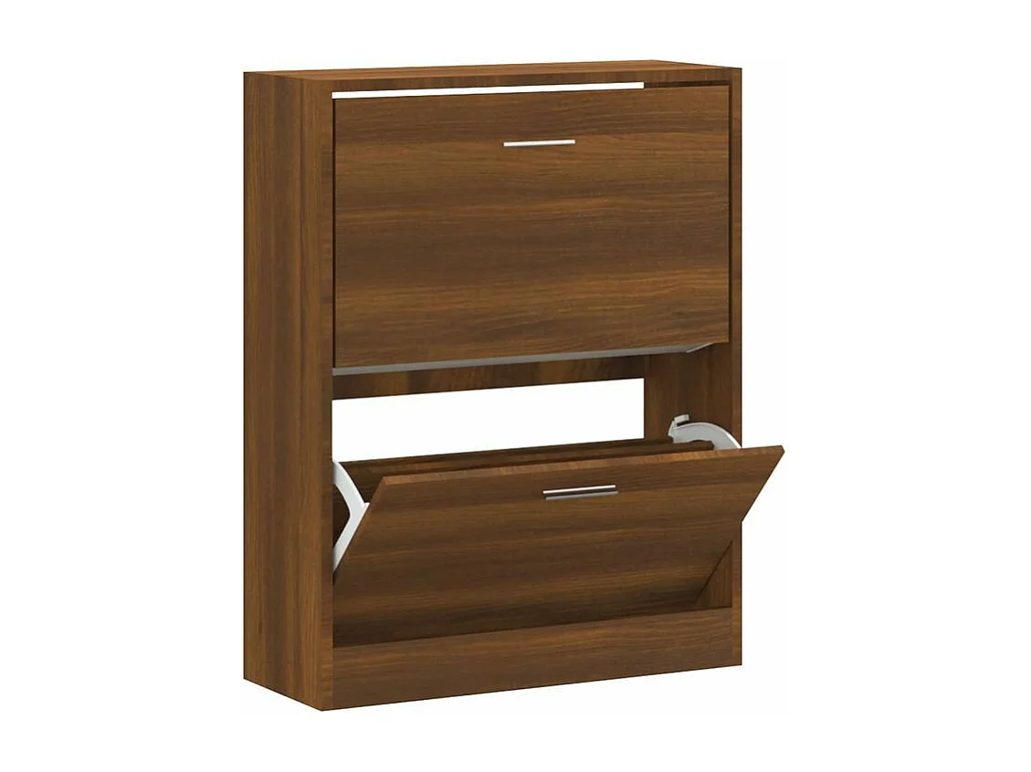 Armoire à chaussures en bois Puerto L63xH81xP24 – 2 portes rabattables-Couleur Noyer