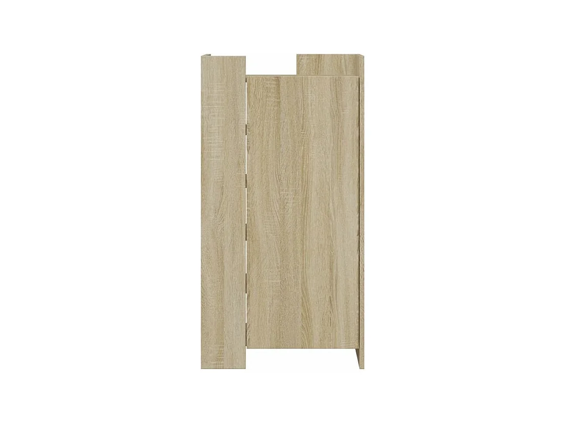 Armoire à chaussures en bois Lika L52xP37.5xH100 - Compacte et moderne-Couleur Chêne clair