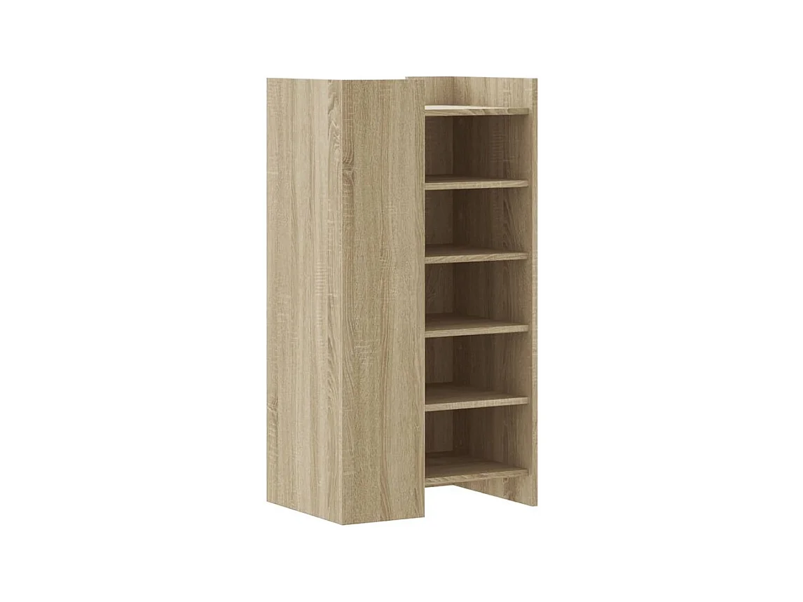 Armoire à chaussures en bois Lika L52xP37.5xH100 - Compacte et moderne-Couleur Chêne clair